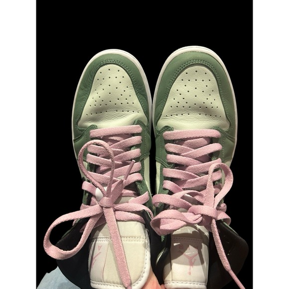 Air Jordan 1 SE Mid Dutch Green/Pink Basketball Shoes Women's Sz 9 CZO774-300 - Picture 6 of 10